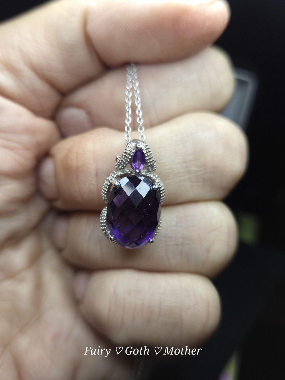 Kay Jewelers Gorgeous! Genuine Checkerboard  Cushion Cut Amethyst Necklace - Picture 9 of 15